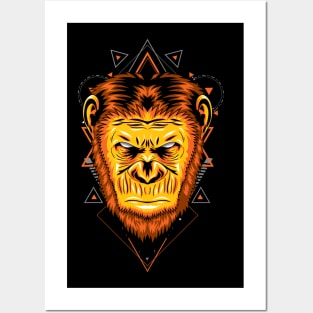 apes face head Posters and Art
